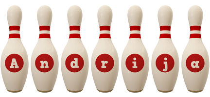 Andrija bowling-pin logo