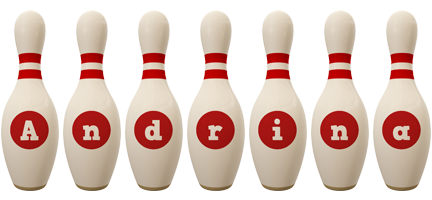 Andrina bowling-pin logo