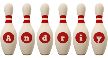 Andriy bowling-pin logo