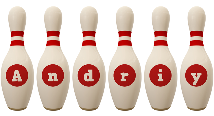 Andriy bowling-pin logo