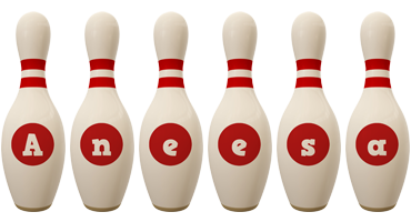 Aneesa bowling-pin logo