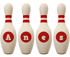 Anes bowling-pin logo