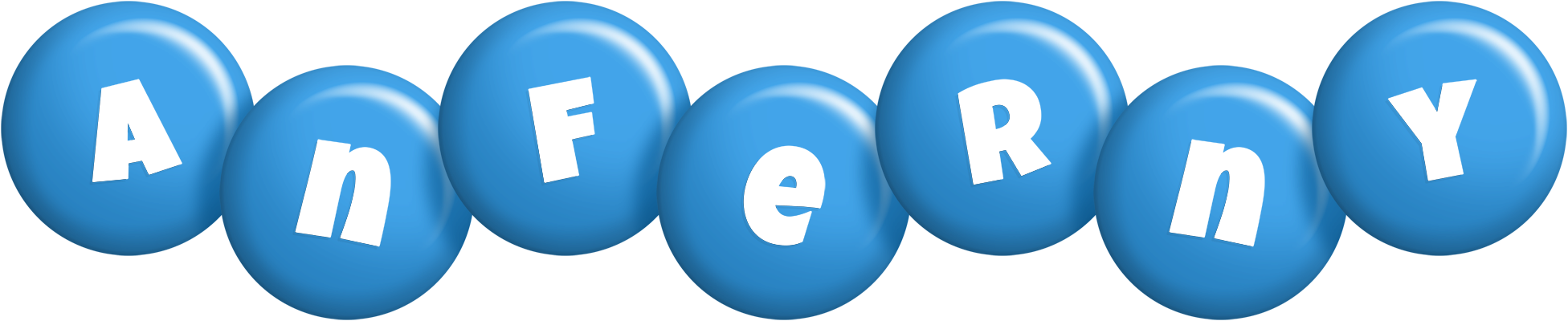 Anferny candy-blue logo
