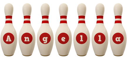 Angella bowling-pin logo