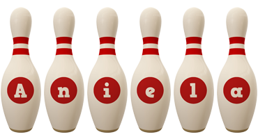 Aniela bowling-pin logo