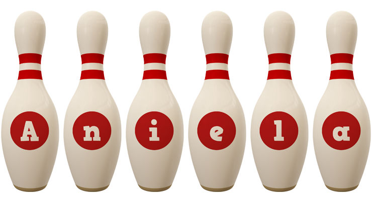 Aniela bowling-pin logo
