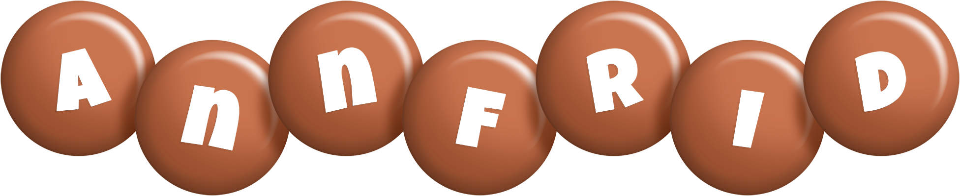 Annfrid candy-brown logo