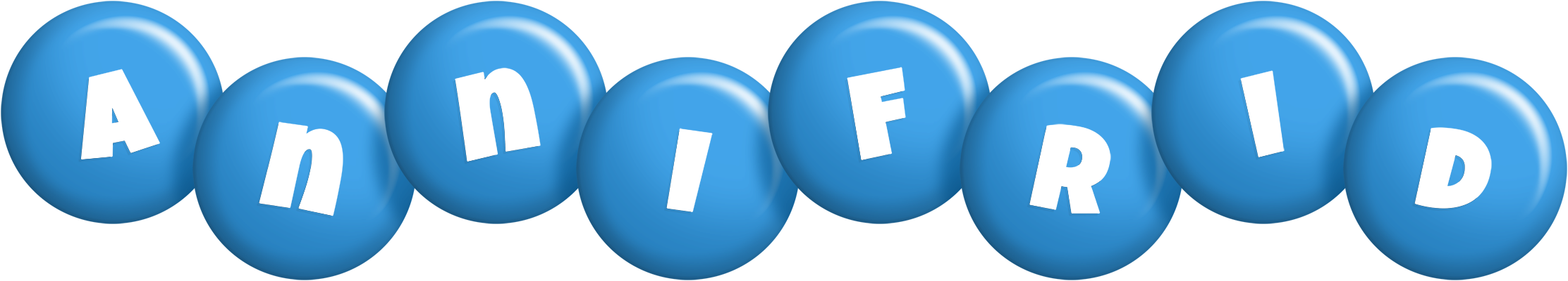 Annifrid candy-blue logo
