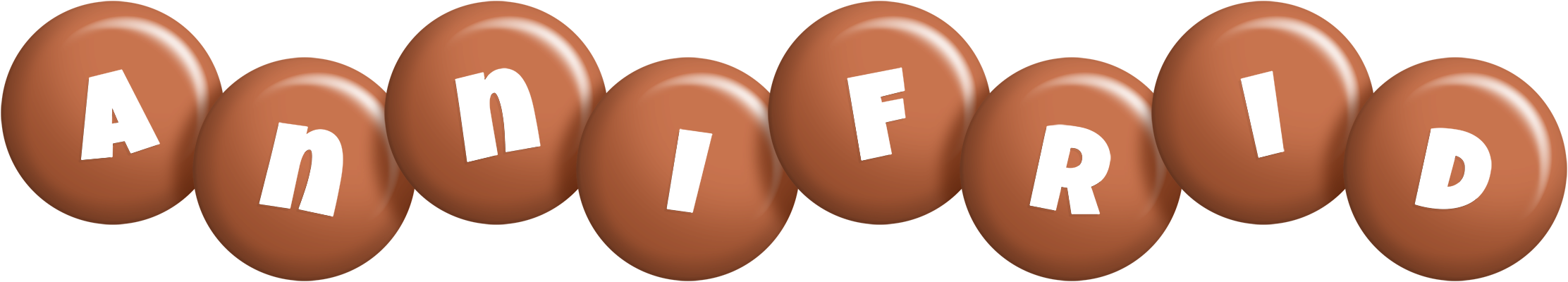 Annifrid candy-brown logo