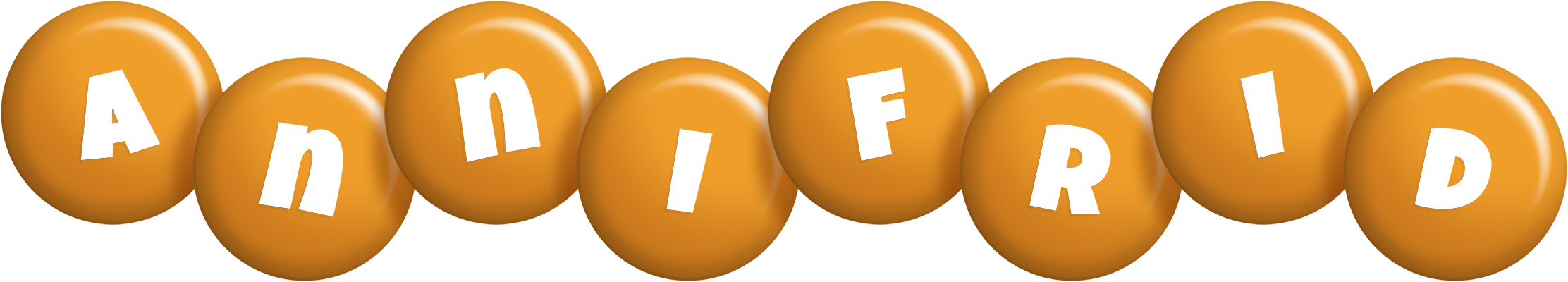 Annifrid candy-orange logo