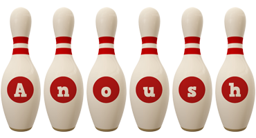 Anoush bowling-pin logo