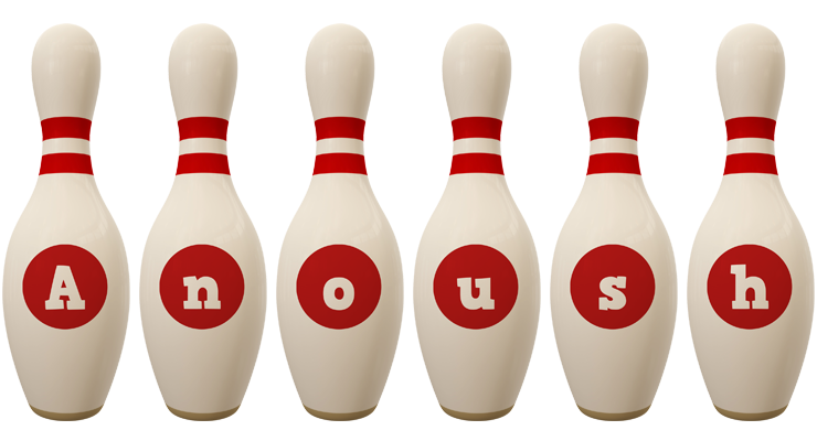 Anoush bowling-pin logo