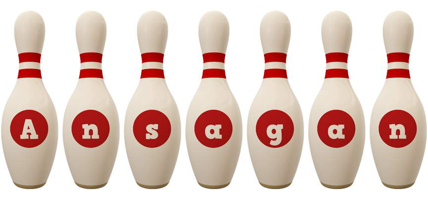Ansagan bowling-pin logo