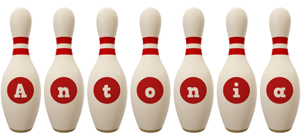 Antonia bowling-pin logo