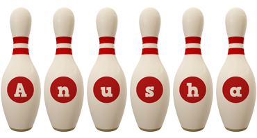 Anusha bowling-pin logo