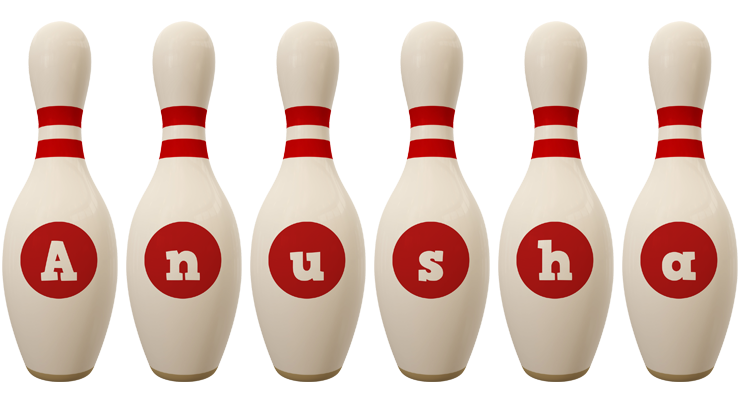 Anusha bowling-pin logo