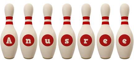 Anusree bowling-pin logo