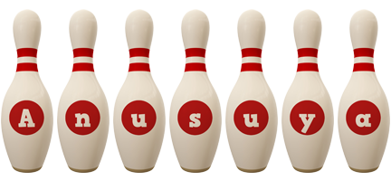 Anusuya bowling-pin logo