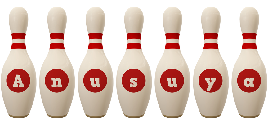 Anusuya bowling-pin logo