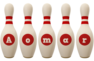 Aomar bowling-pin logo