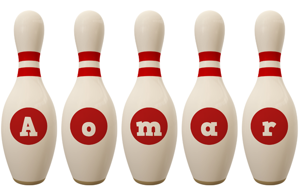 Aomar bowling-pin logo