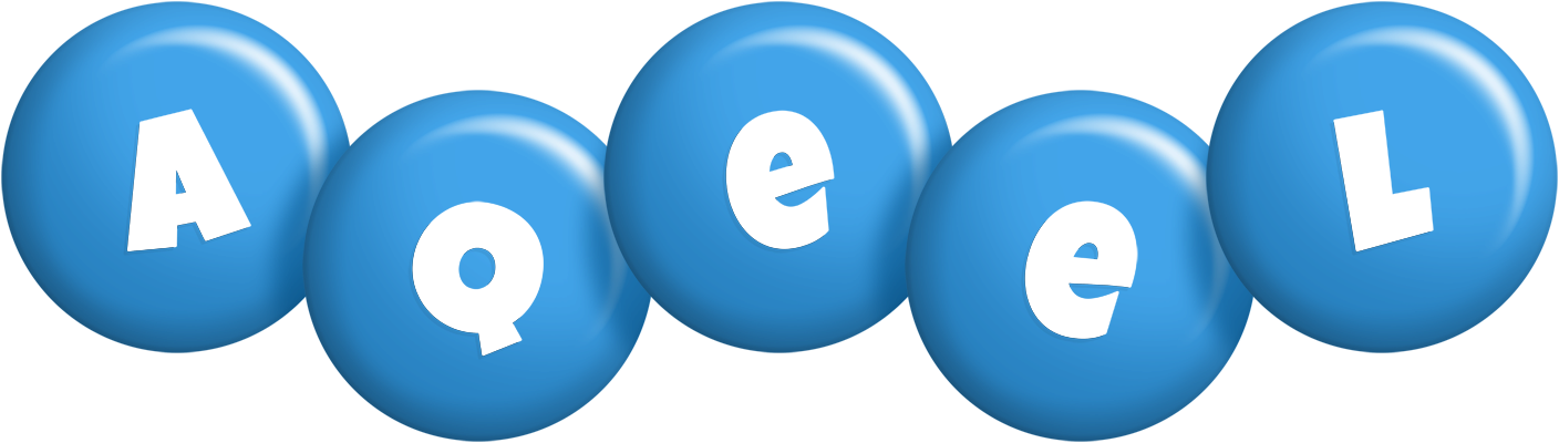 Aqeel candy-blue logo