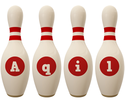 Aqil bowling-pin logo