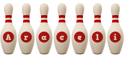 Araceli bowling-pin logo