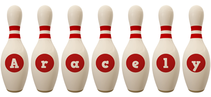 Aracely bowling-pin logo