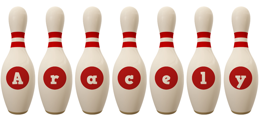 Aracely bowling-pin logo