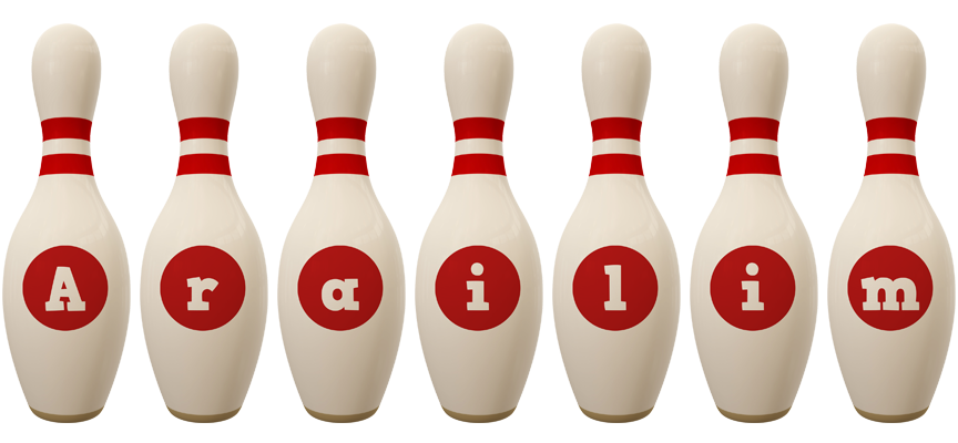 Arailim bowling-pin logo