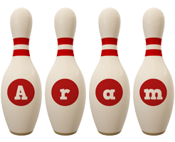 Aram bowling-pin logo