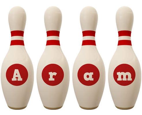 Aram bowling-pin logo