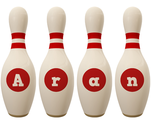 Aran bowling-pin logo
