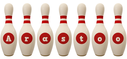 Arastoo bowling-pin logo