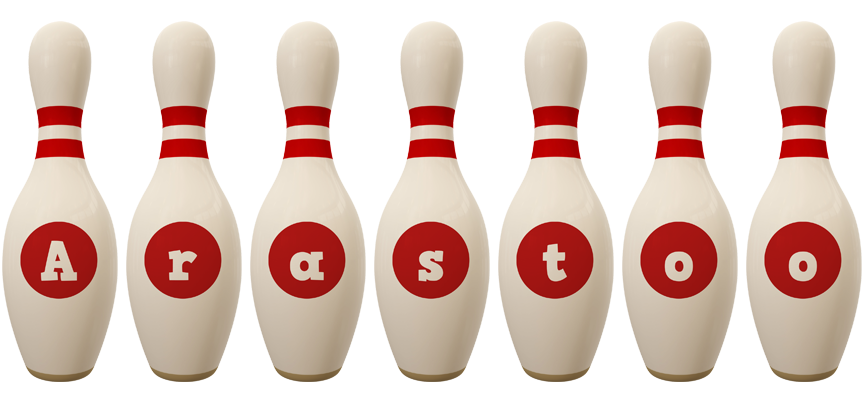 Arastoo bowling-pin logo