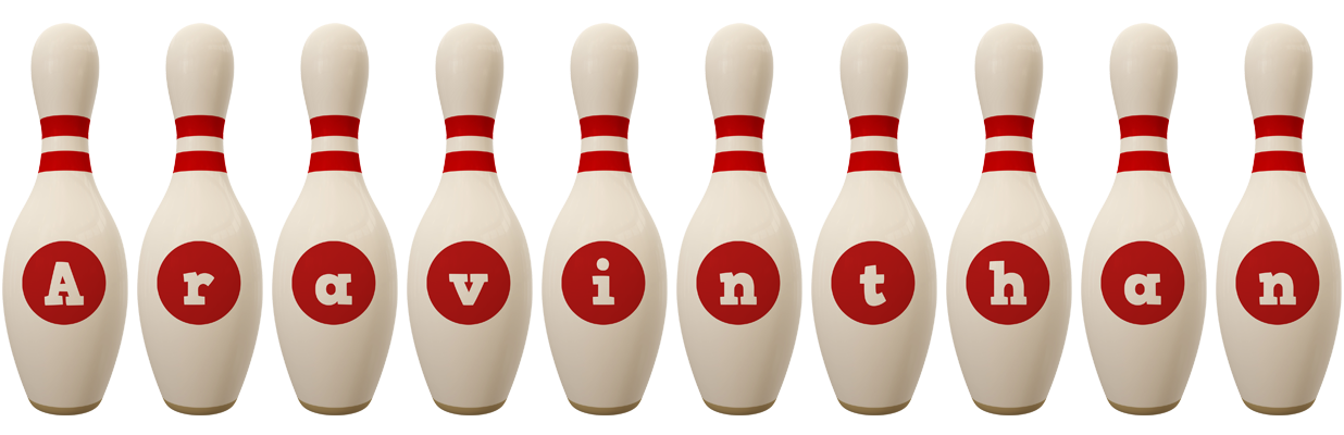 Aravinthan bowling-pin logo