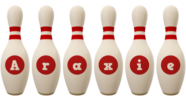 Araxie bowling-pin logo