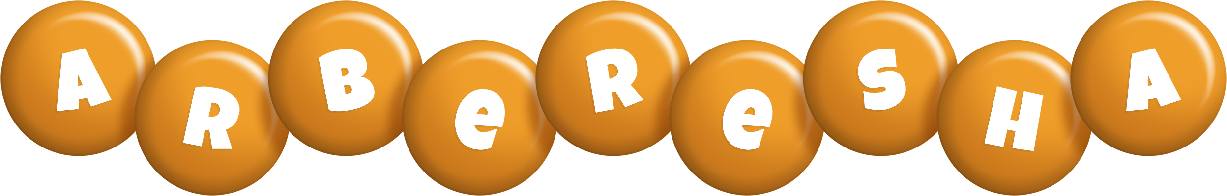 Arberesha candy-orange logo