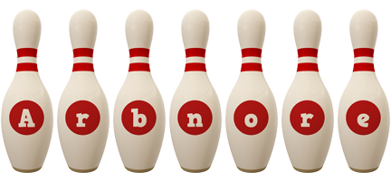 Arbnore bowling-pin logo