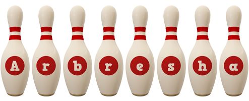 Arbresha bowling-pin logo