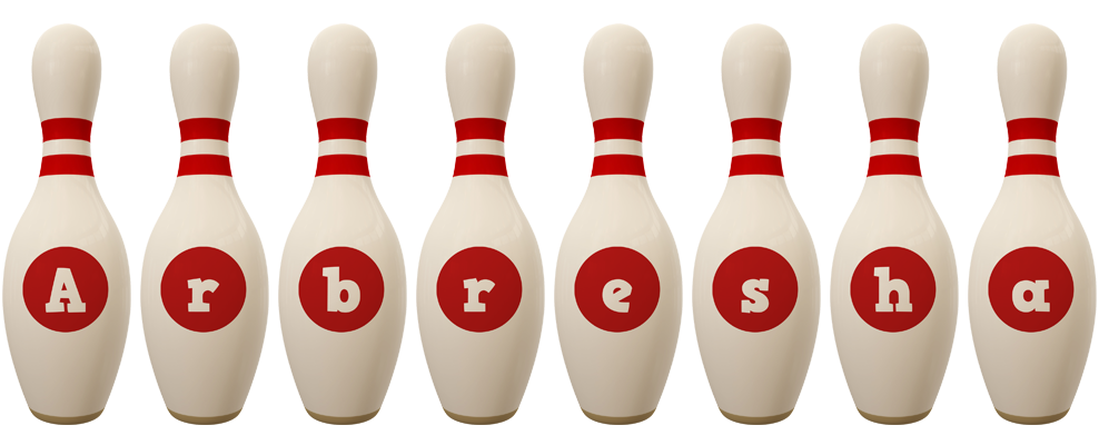 Arbresha bowling-pin logo