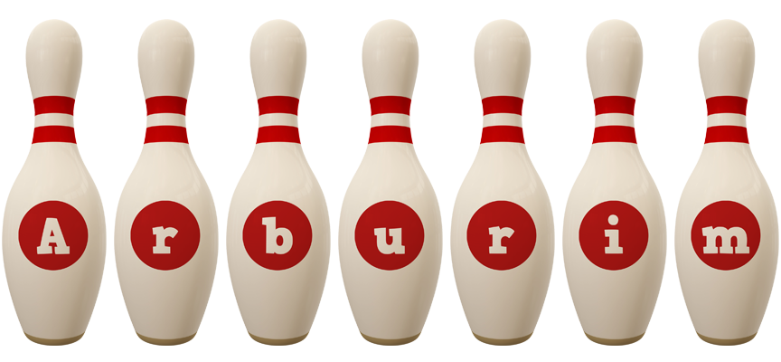Arburim bowling-pin logo