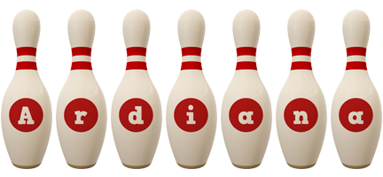 Ardiana bowling-pin logo