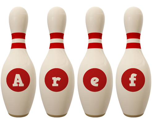Aref bowling-pin logo