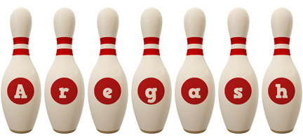 Aregash bowling-pin logo