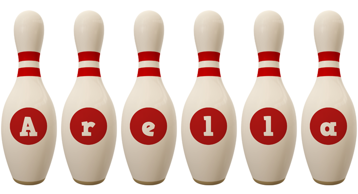 Arella bowling-pin logo