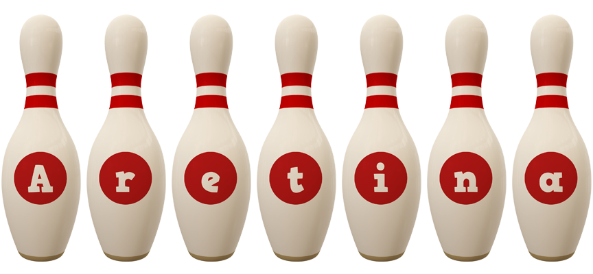Aretina bowling-pin logo
