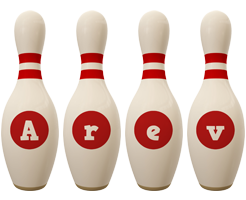 Arev bowling-pin logo