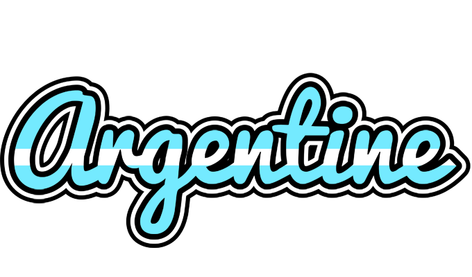 ARGENTINE logo effect. Colorful text effects in various flavors. Customize your own text here: https://www.textgiraffe.com/logos/argentine/